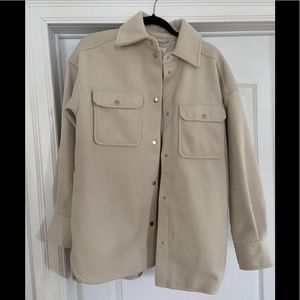 BEIGE FELTED SHIRT JACKET